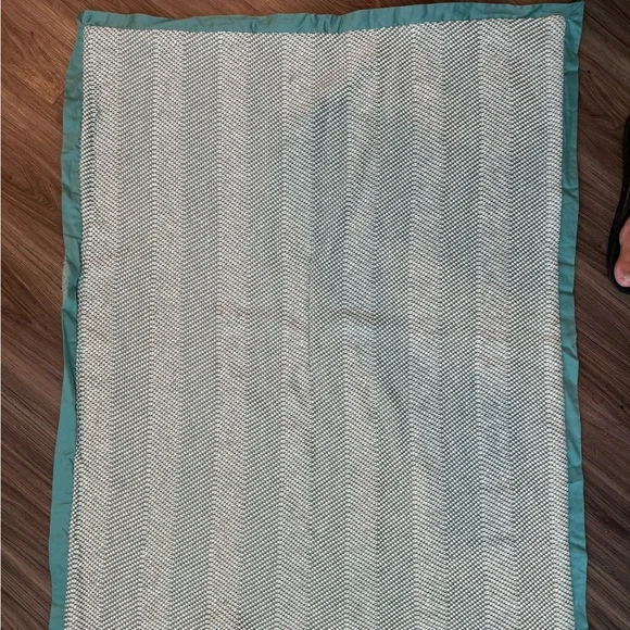 West Elm Light Teal and White Baby Blanket - Picture 2 of 6